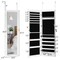 Costway Wall Door Mounted Mirror Jewelry Cabinet Organizer w/LED Light